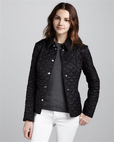 ladies quilted black burberry jacket